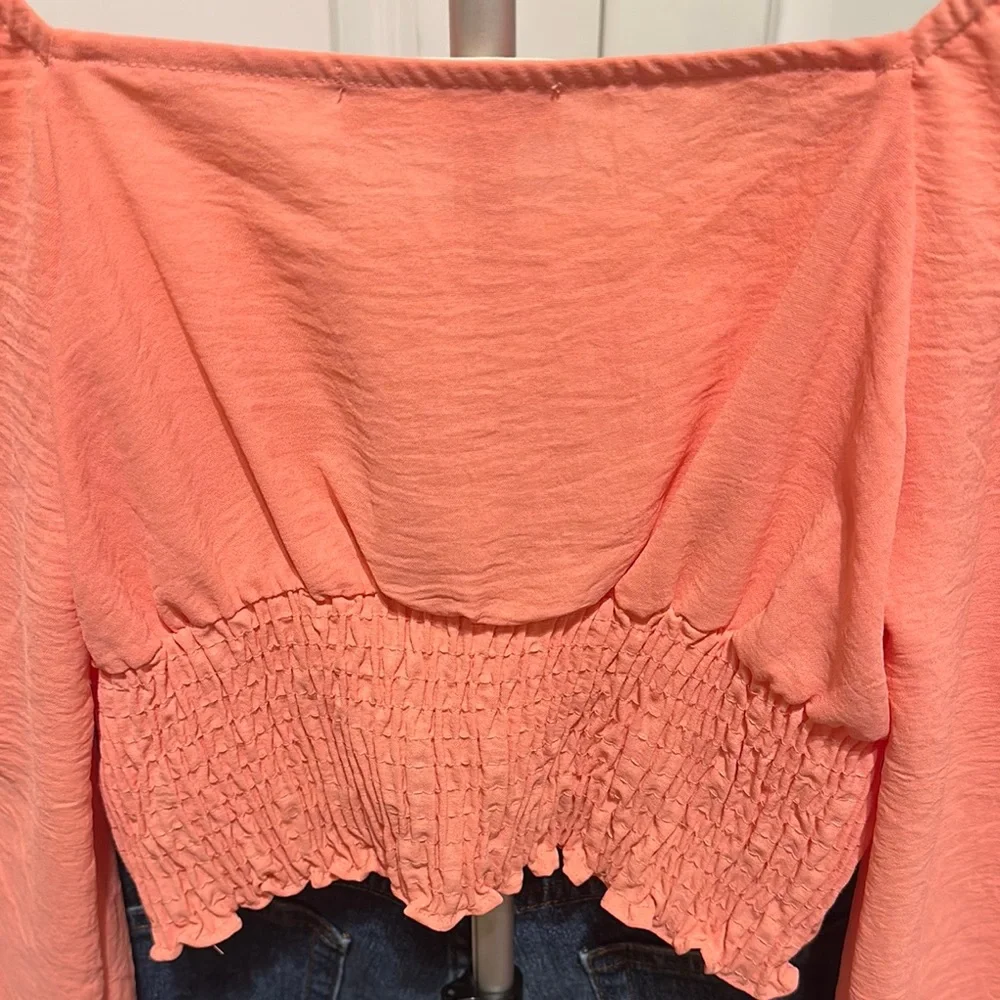Altar'd State Orange Bustier Tie Front Crop Top size XS - Picture 8 of 8